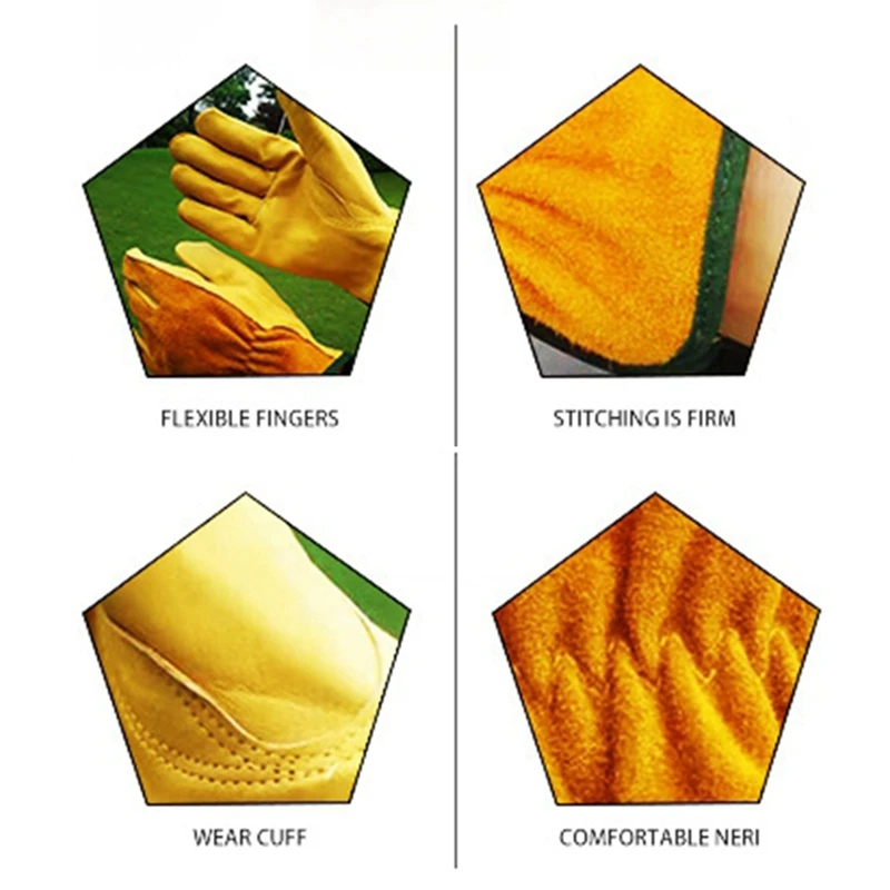 قفازات حماية للعمل قابلة للتنفس مانعة للانزلاق ، قفازات من جلد البقر مقاومة للاهتراء ، قفازات حماية موقع البناء