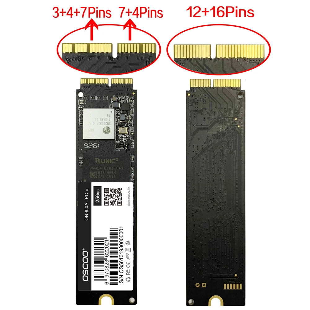 OSCOO-NVMe PCIe Gen3.0 x 4 SSD avec outils gratuits, pour Macbook 2013 2015 2017 Air A1465 A1466 A1398 A1419 A1418