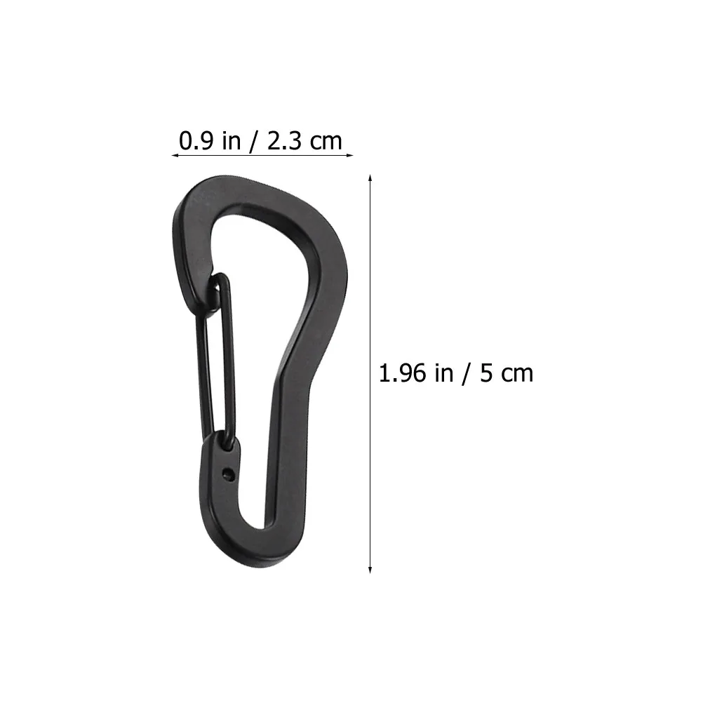 10Pcs Heavy Duty Stainless Steel Carabiners Question Mark Type Locking Hook for Keychain Climbing Hiking Camping Travel Gear