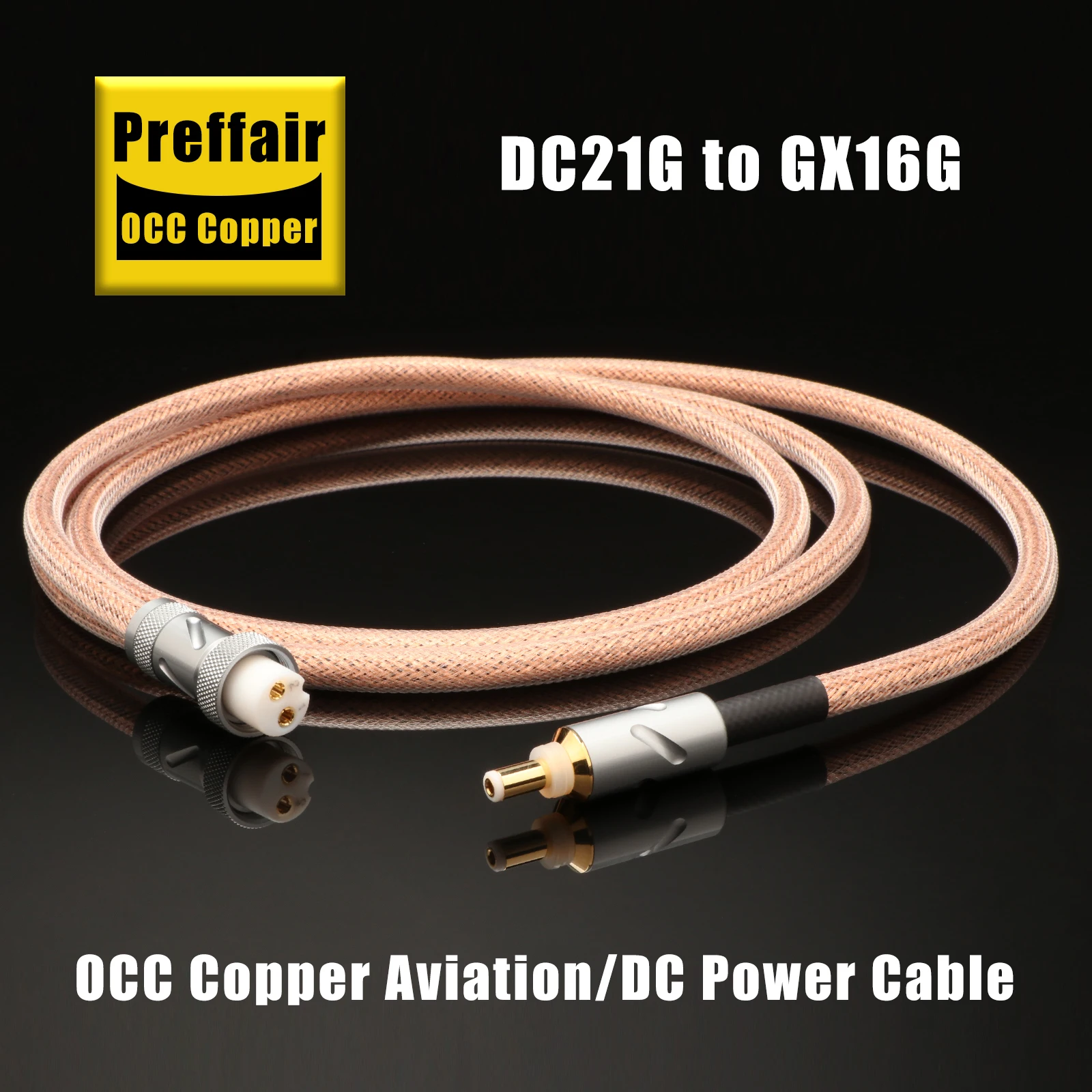 Kabel HIFI z czystej miedzi GX16-2P do DC2.5 DC2.1, kabel Phono GX12 do DC2.1 DC2.5, linia ulepszająca wyjście liniowego zasilacza wzmacniacza. — zdjęcie produktu 3