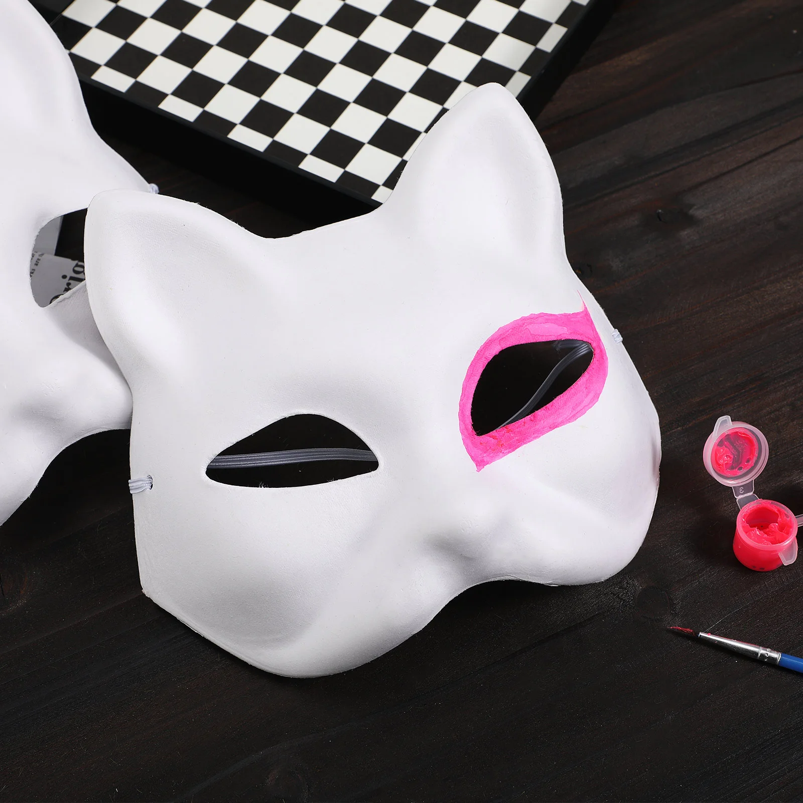 15 Pcs Pulp Blank Mask Ribbon Masquerade DIY Plain Cosplay Accessories Paper Facial Baby Half Face