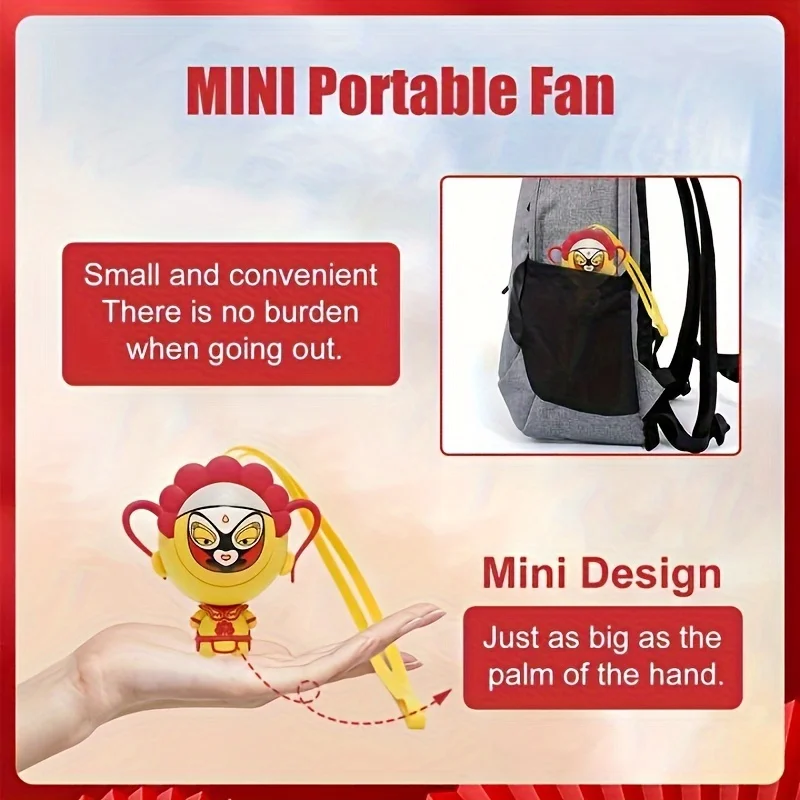 3pcs Red Mini Portable Spray Fan, Handheld Humidifying Fan, USB Rechargeable Personal Desk Fan For Office, Bedroom, Outdoor Trav