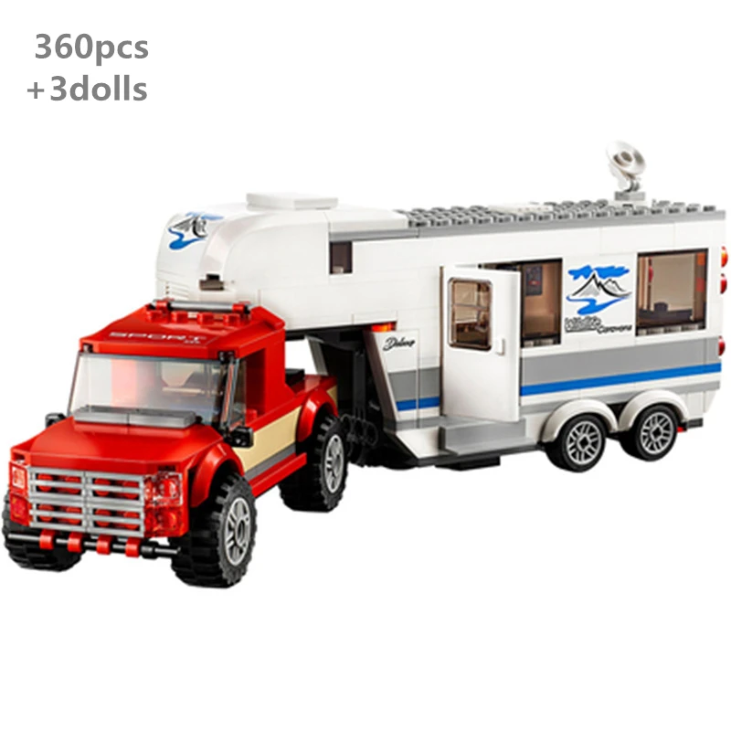 

344pcs Pickup Caravan Car Building Blocks Compatible Lepining 60182 With City Bricks DIY Toys for Children Christmas Gifts