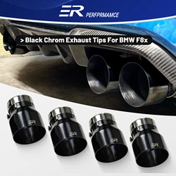 4pcs Exhaust Racing Black Chrome Exhaust tips for bmw F80 M3 F82 F83 M4 F87 M2C Upgrade muffler Exhaust pipe