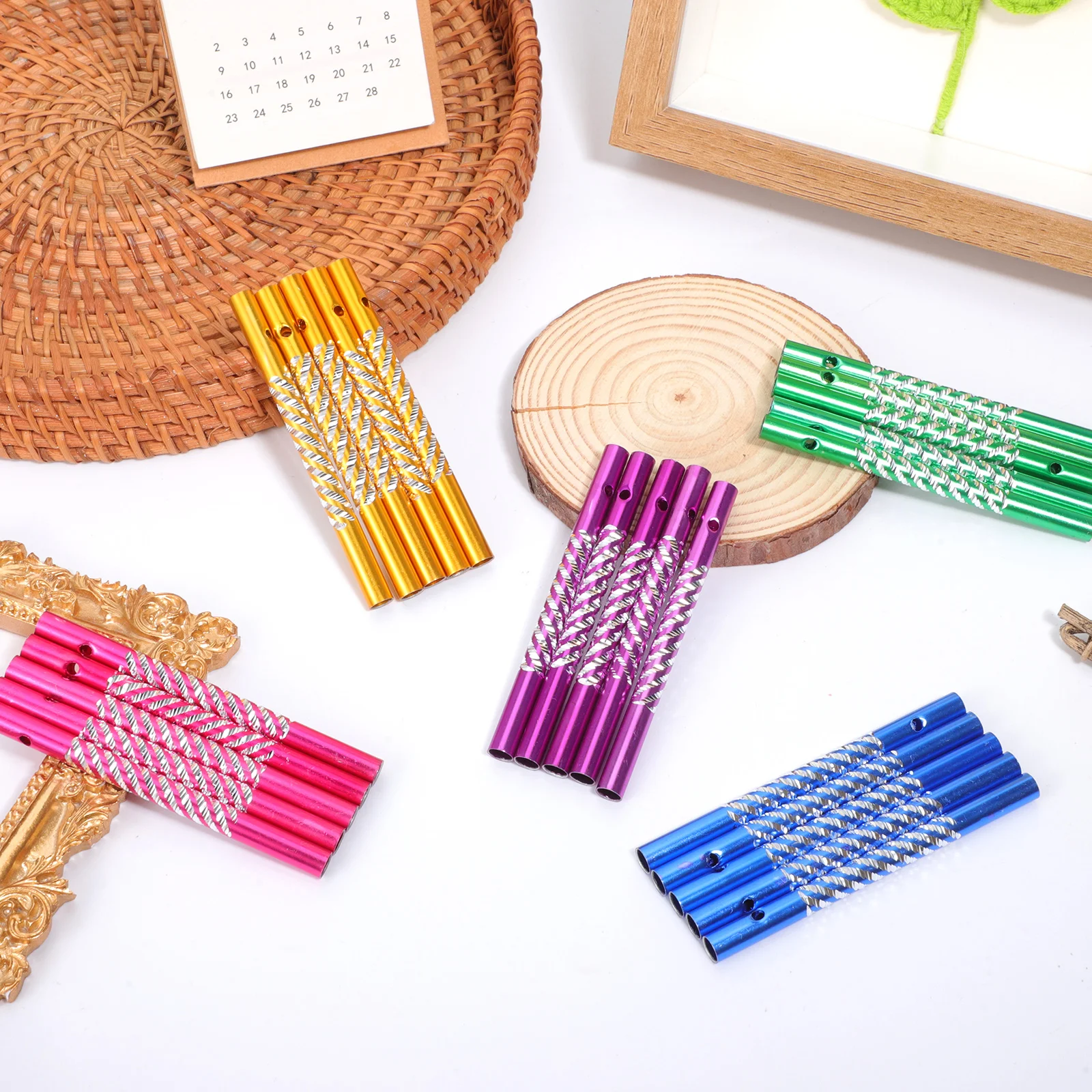 

50Pcs Aluminum Wind Chime Tubes Set Ideal for DIY Projects Outdoor Garden Decorations Replacement Parts Supplies