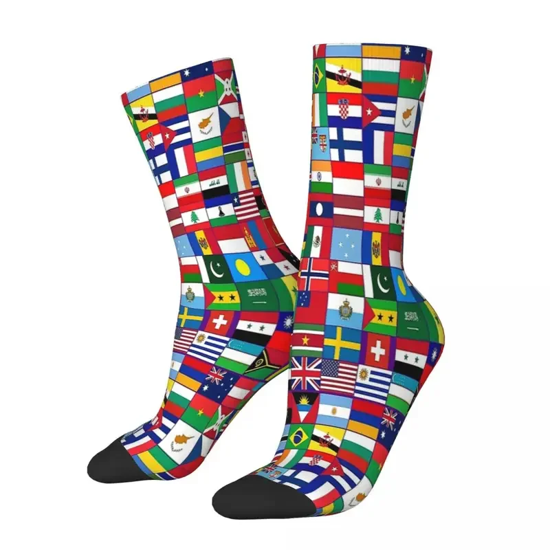 Y2K World Flags calzini uomo uomo donna calze estive poliestere