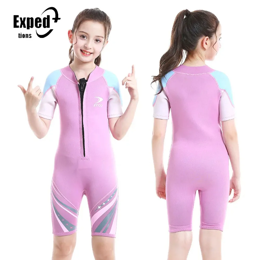 

2.5mm Children Diving Suit Thick Neoprene Warm Winter Swimsuit One-Piece Women Snorkeling Surfing Sun Protection Drifting