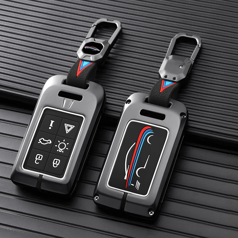 

Zine Alloy Silicone Car Key Cover for Volvo Xc60 S90 S60 Xc40 Xc90 V60 Remote Key Case Fob Shell Protecter Keychian 6 Button