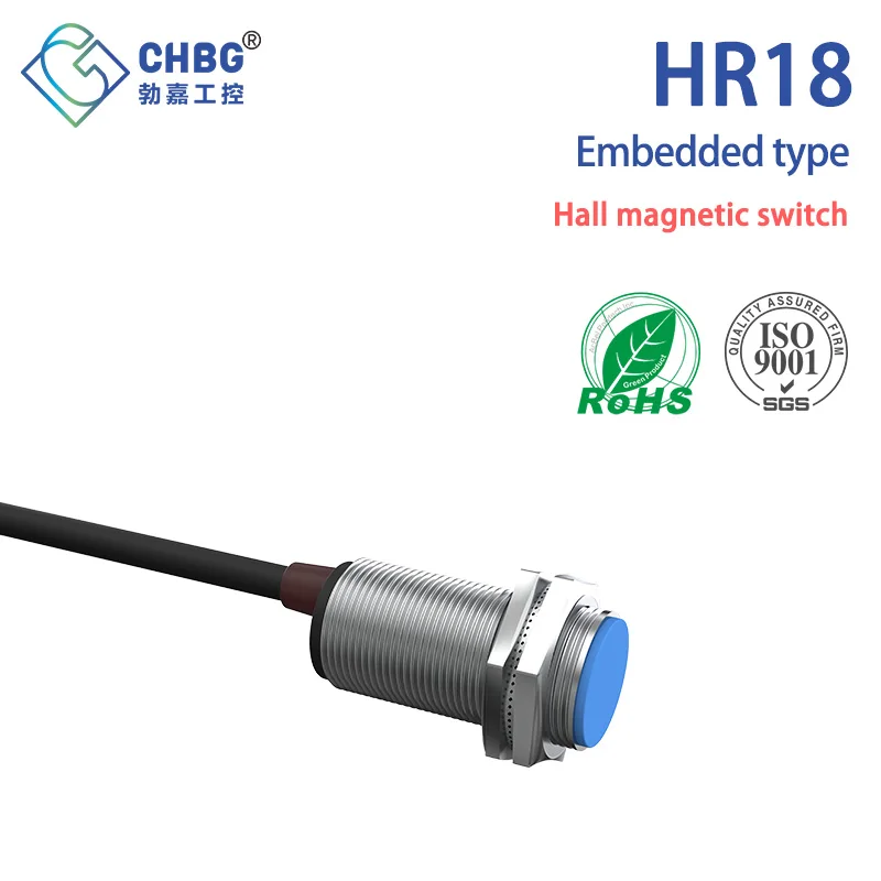

GTRIC Hall Switch Magnetic Proximity Sensor HR M18 Series Sensing Distance 10mm 10-30VDC NPN PNP NO NC N or S or NS Pole