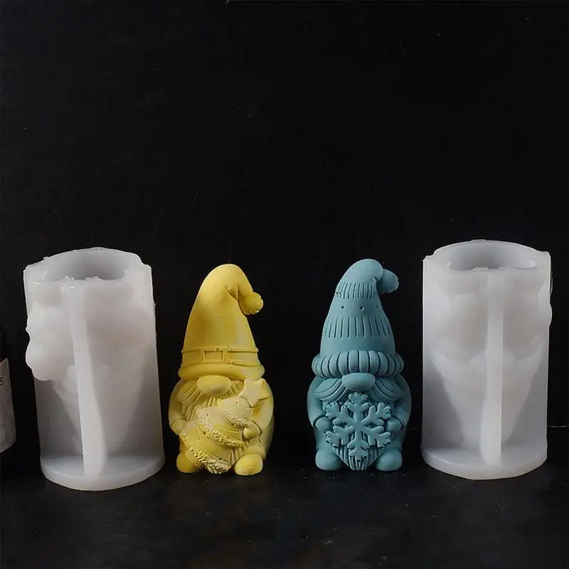 Moule 3D gnome de Noël sans visage, père Noël, silicone, bougies, plâtre nain fait à la main, résine de Regina, ciment, compte