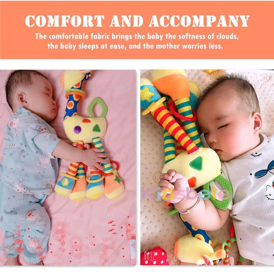 Plüsch-Giraffen-Autospielzeug für Kleinkinder – leuchtende Farben und Jingle-Sound, perfekter Reisebegleiter für Babyspielzeit