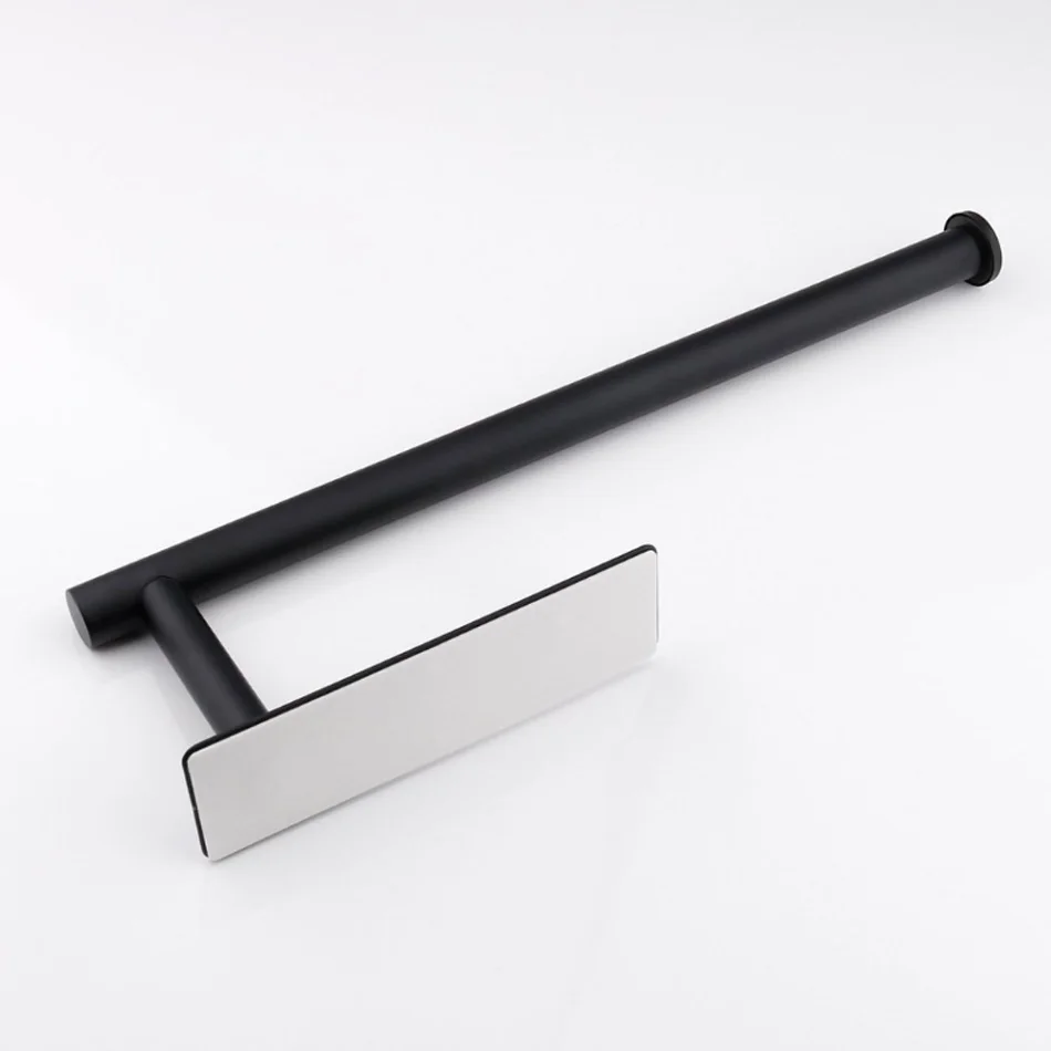 Kitchen Paper Holder Adhesive Stainless Steel Wall Mounted Toilet Bathroom Black White Gold Paper Towel Roll Rack Tissue Holders