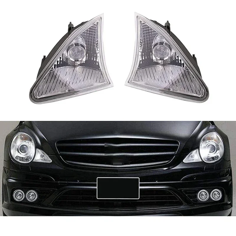 

2Pcs Left&Right Front Triangle Headlights Side Lights No Bulb For Mercedes-Benz R-Class V251 W251 2006-2017 Front Parking Lamps