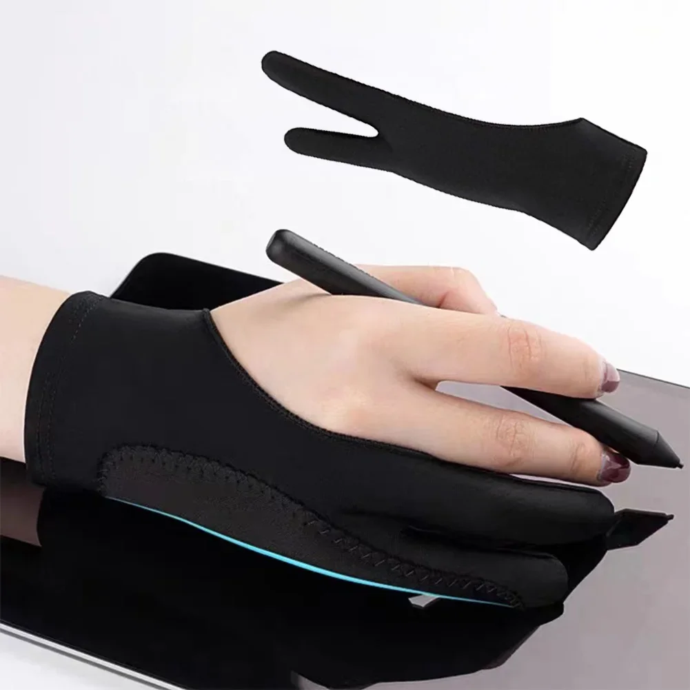 Two-Finger Drawing Gloves Anti-touch Anti-fouling for Digital Board Touch Screen Oil Painting Office Art Supplies for Kids Adult