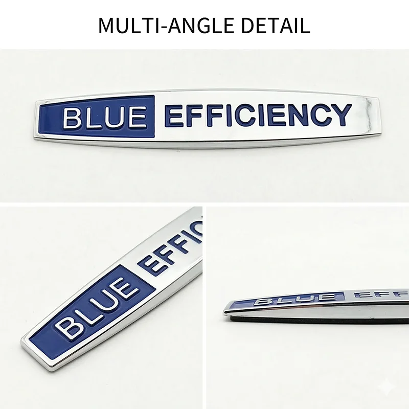 3D Metal Blue Efficiency Emblem Badge Sticker For Benz W204 W212 W203 C E Class Car Fender Trunk Decal Auto Accessories