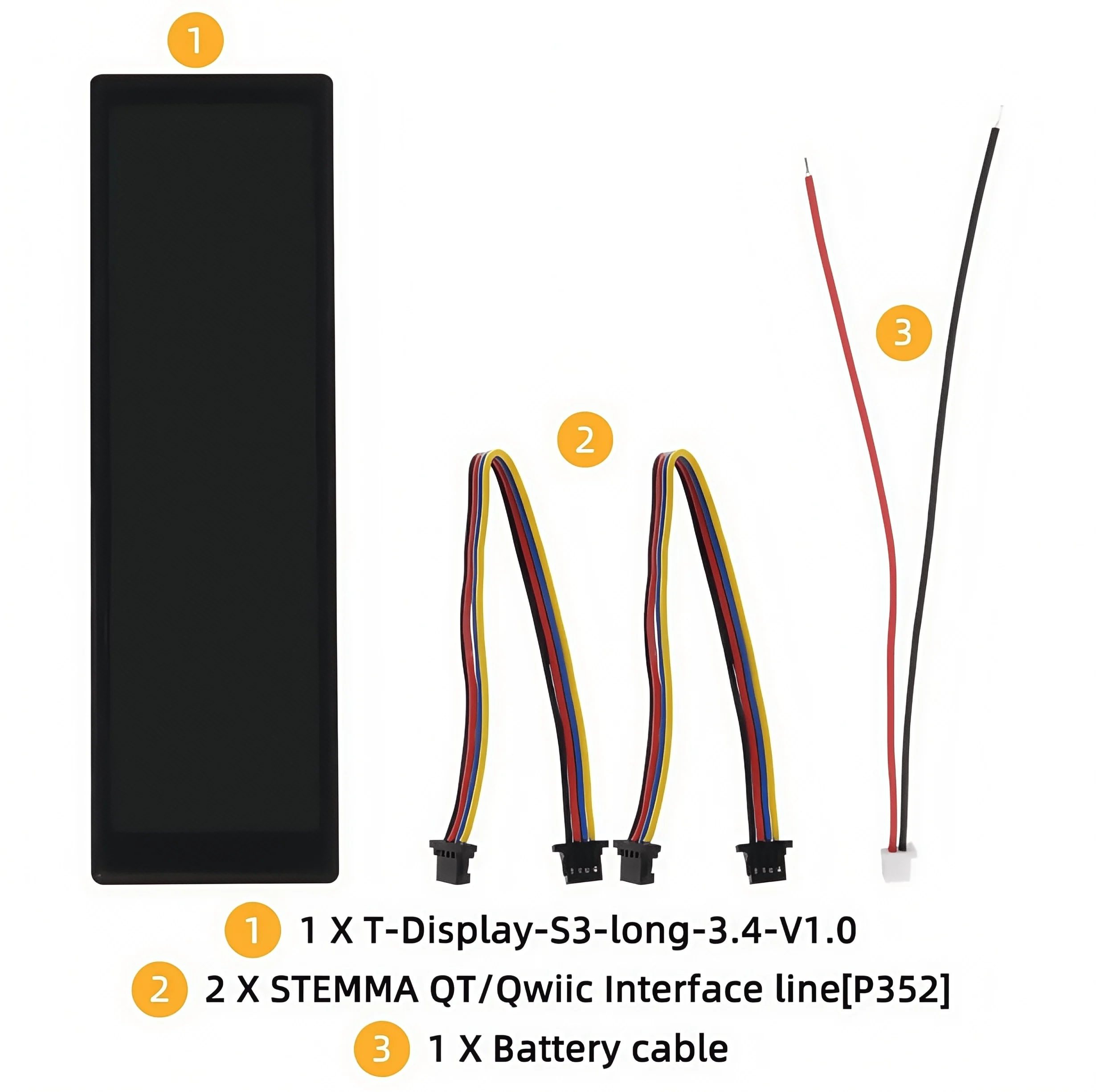 NYLILYGO ®   T-Display-S3-Long Tela de toque de 3,4 polegadas ESP32-S3 Placa de desenvolvimento TFT LCD Módulo sem fio WiFi Bluetooth 16MB Flash