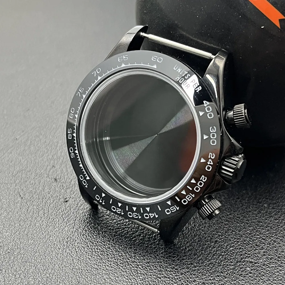 VK63 39mm all-black case improvement accessories and black back cover chronograph made of stainless steel