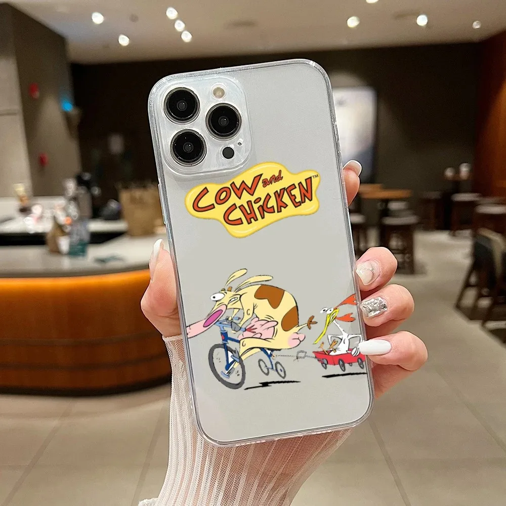 Cow and Chicken Phone Case For iPhone 15 14 13 11 12 Pro Max XS XR Shell