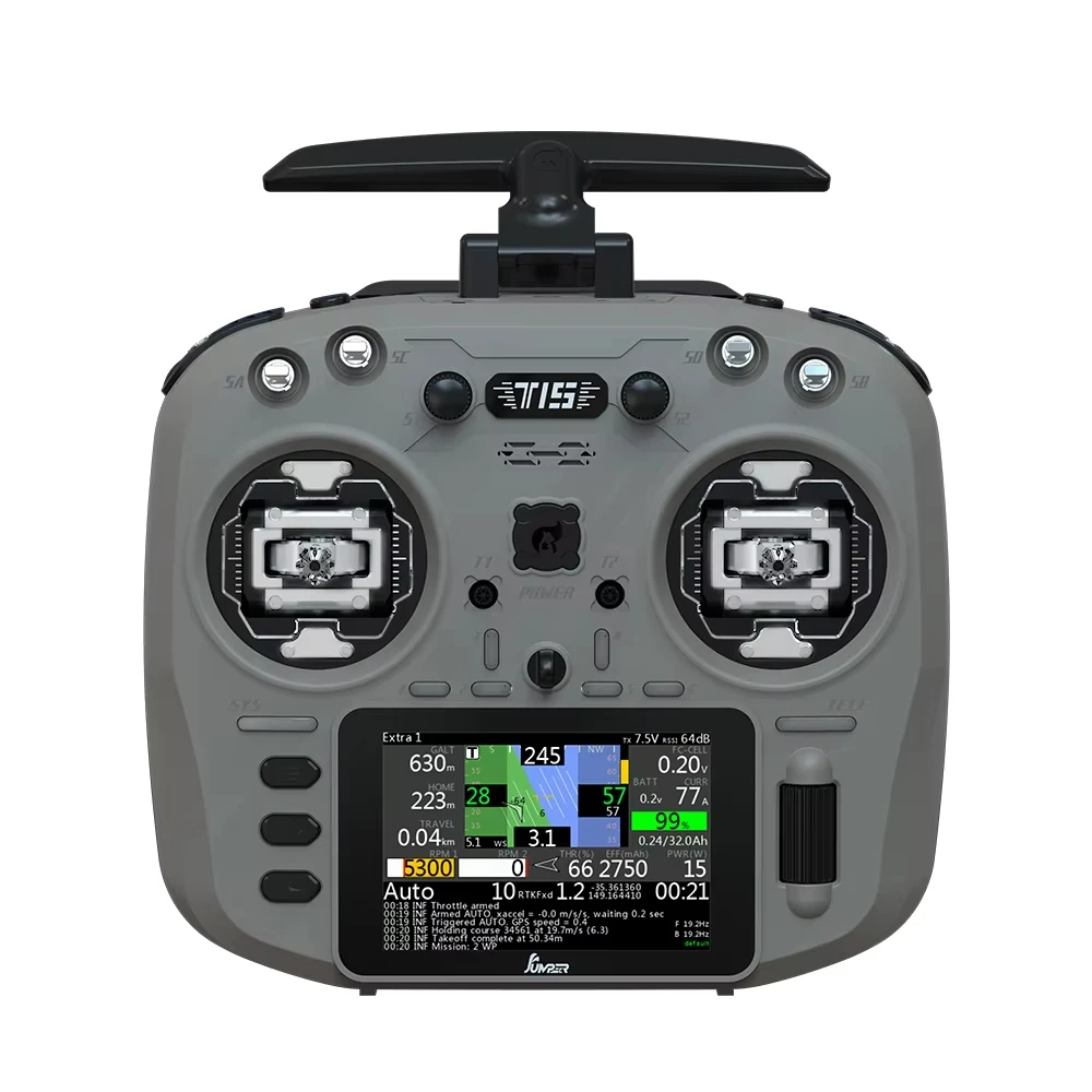 Jumper T15 2.4Ghz 1W ExpressLRS EDGE Radio Controller With 3.5 inch Touch-Screen Hall Sensor Gimbals 10W Fast Charging FPV Drone