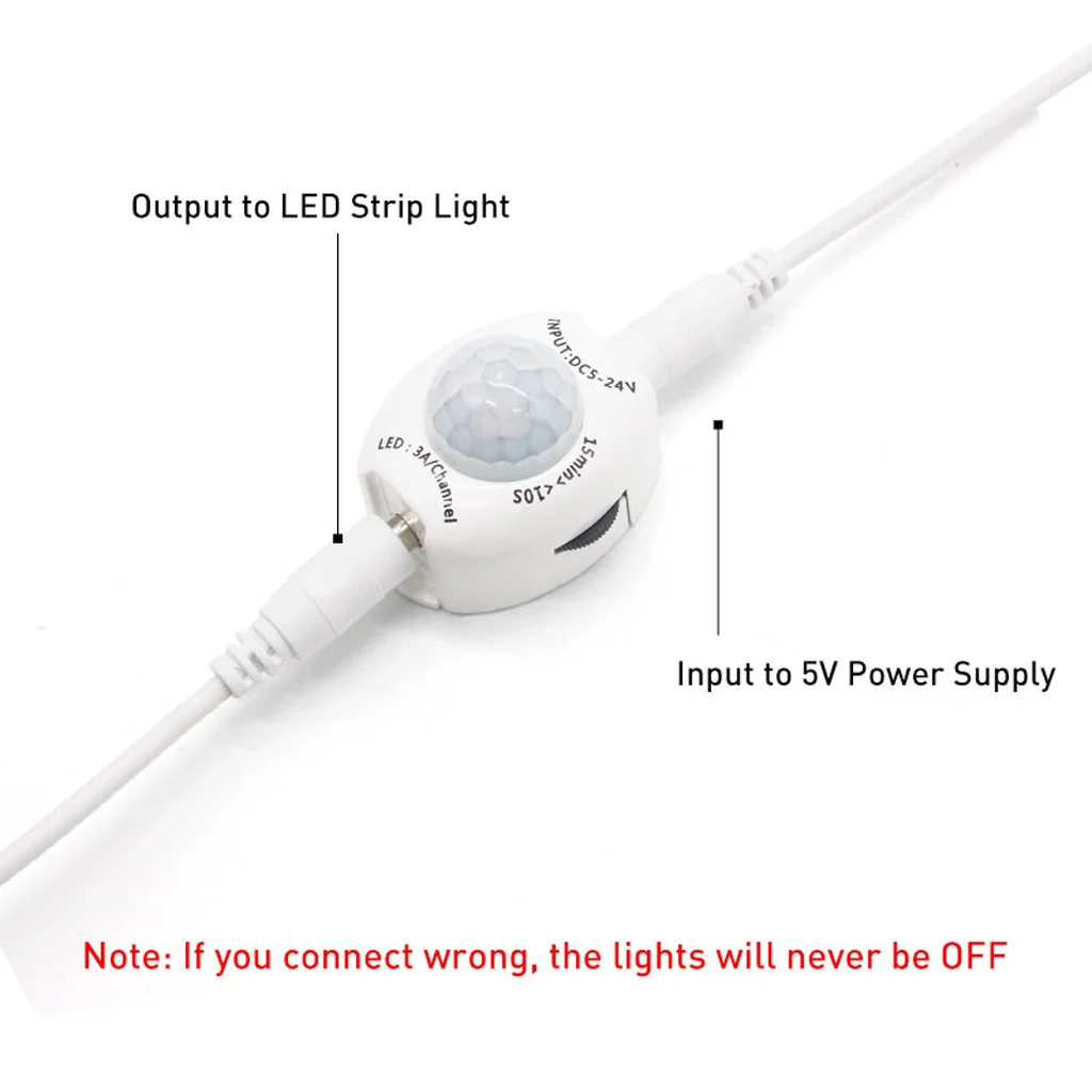 1M/2M/3M Strip Light 5V USB Under Cabinet Lighting PIR Motion Sensor Kitchen Wardrobe Led Tape Warm White Fast Setup Deco Room