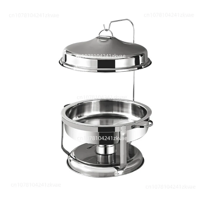 تناول الطعام بحامل دائري ذو سعة كبيرة مع غطاء معلق من الفولاذ المقاوم للصدأ لتدفئة الكحول وفرن البوفيه