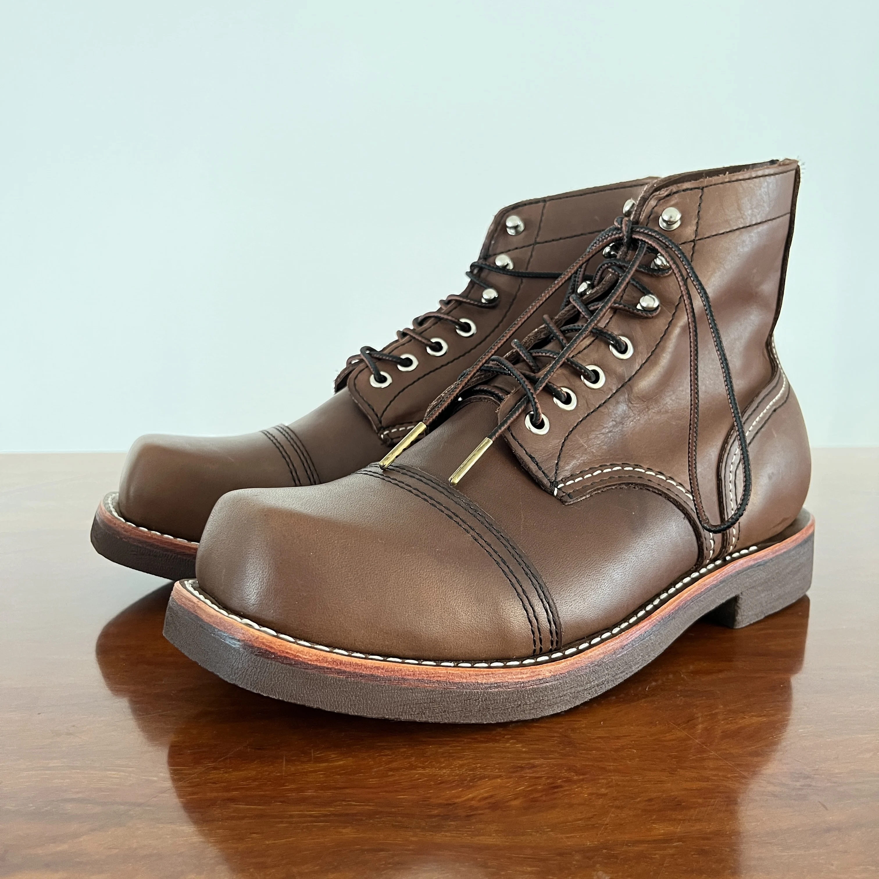 8112 RockCanRoll Size 35-52 Super Quality Genuine Italian Cow Leather Handmade Goodyear Welted Boots Custom Made Service OK