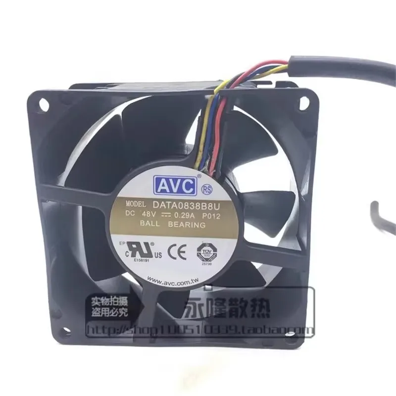 Authentic DATA0838B8U 80 * 80 * 38MM 8CM 48V 0.29A 4-wire PWM temperature control server Cooling fan