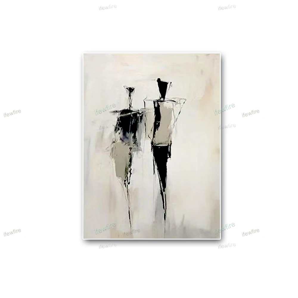 

Large 100% Handmade abstract Oil Painting Modern Pop Art Gray City Canvas Wall Art Wall Pictures For Living Room Decor Paint