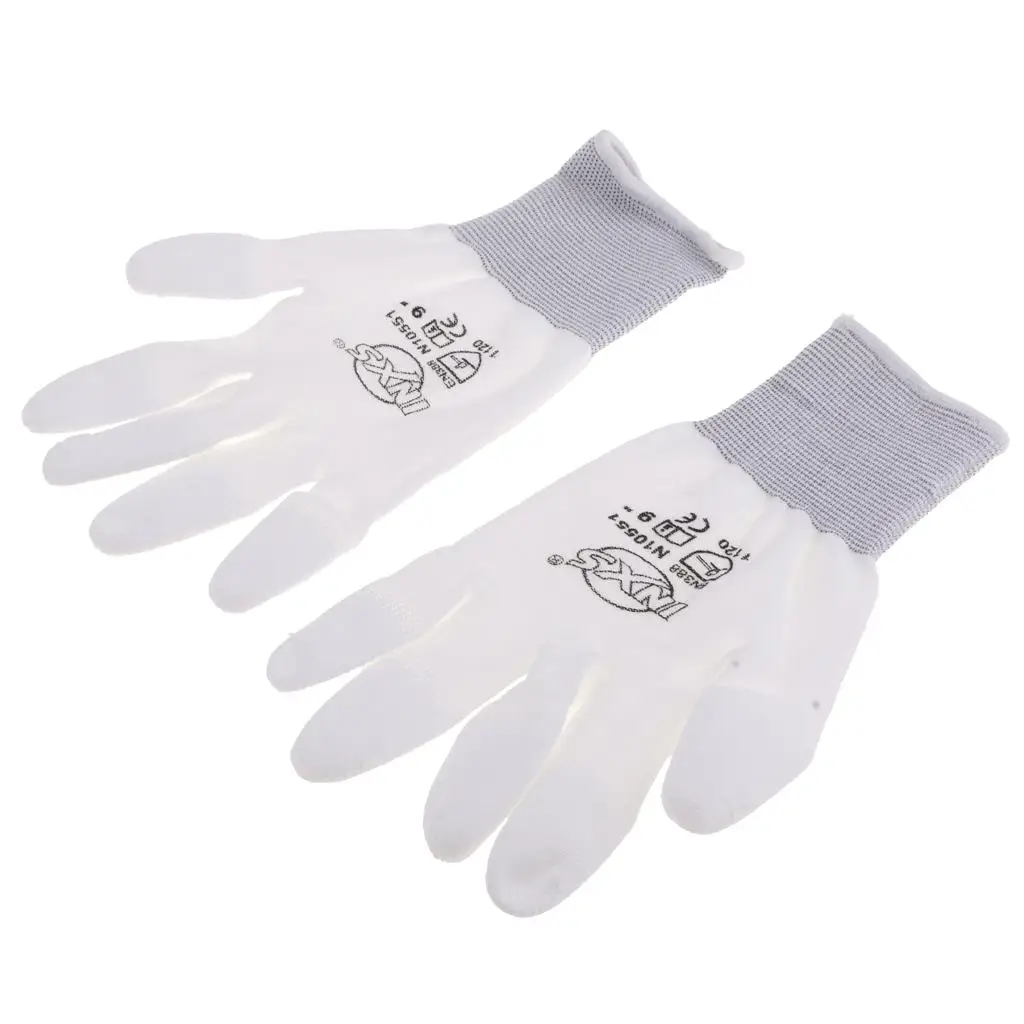 

Protective Non-slip Work Gloves Working Knitted PU Resin 9/