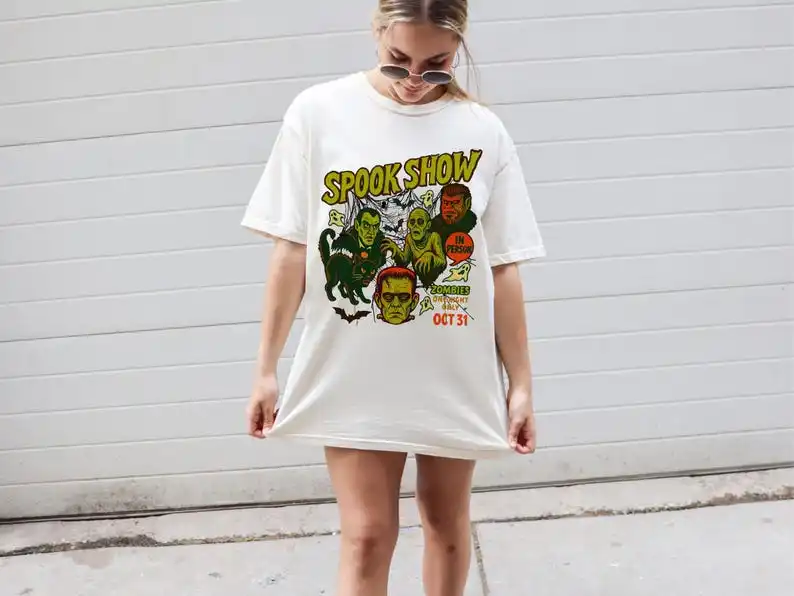 

Spook Show T-Shirt, Unisex Graphic Tee, Vintage Halloween Shirt Gift, Retro Halloween Shirt, Comfort Colors