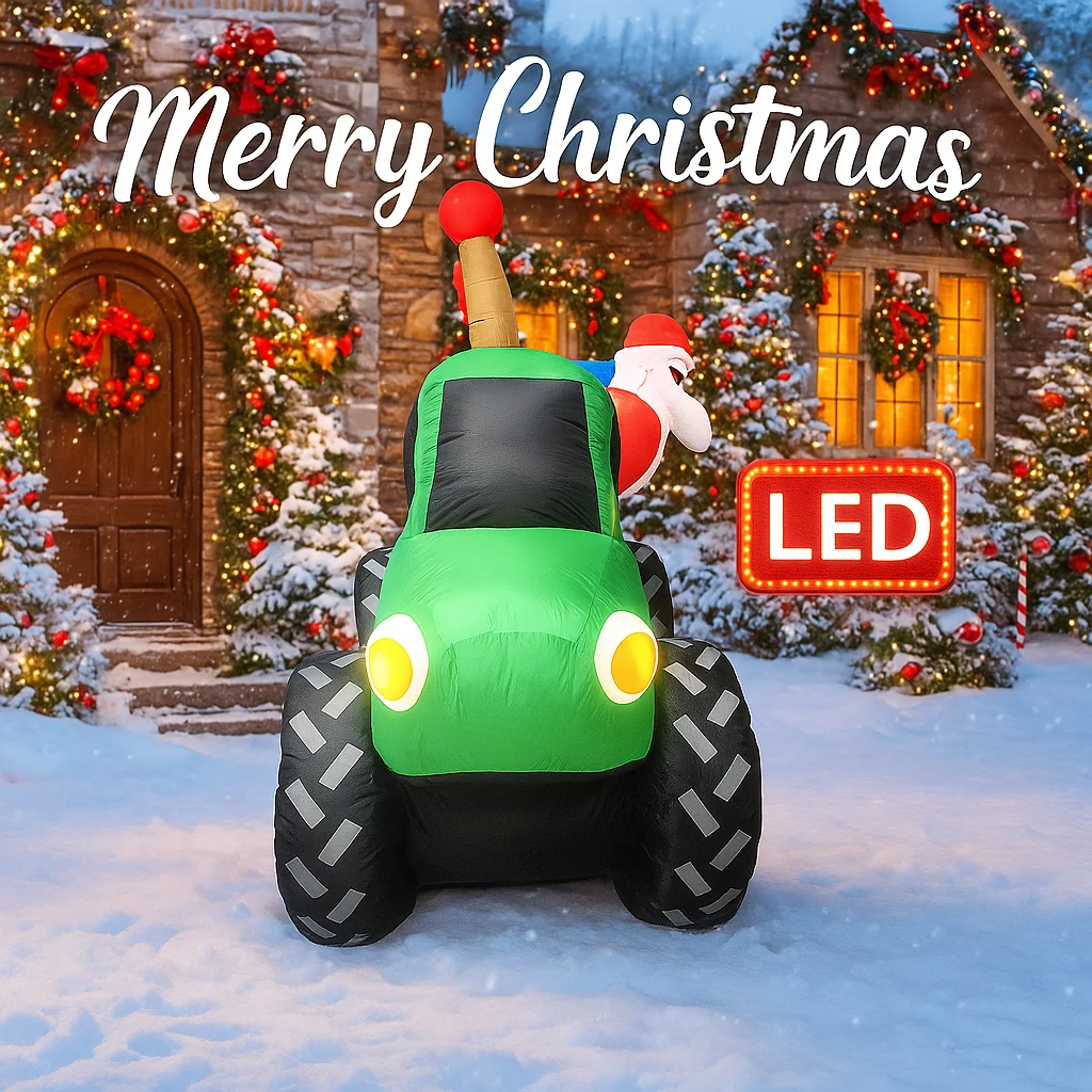 5.91FT Giant Outdoor Decoration Christmas Inflatable Model Truck Santa Monster Reindeer LED Lights Xmas Yard Lawn Party Ornament - view 5
