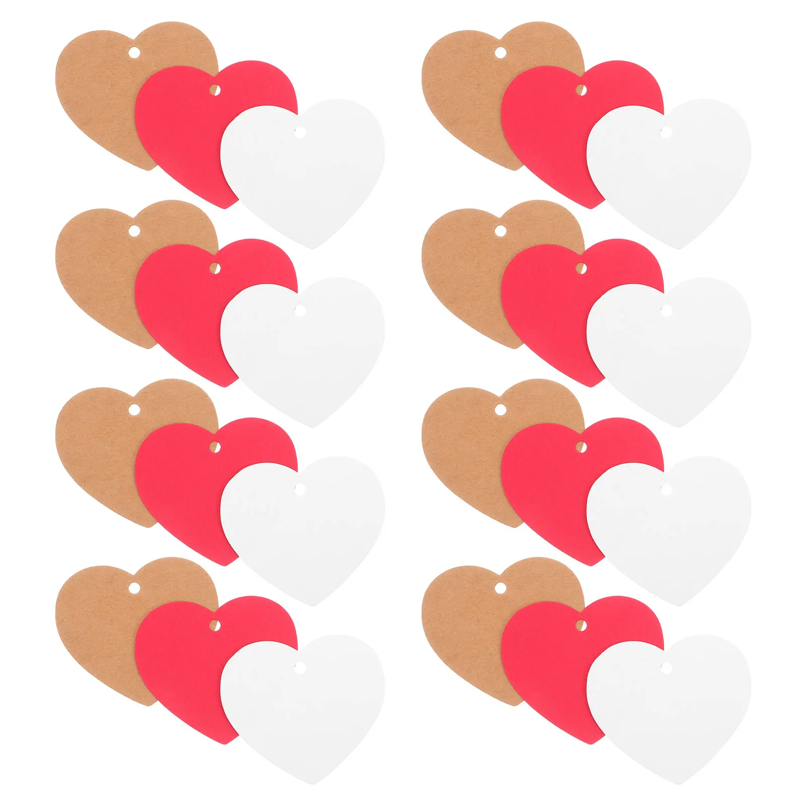 

300 Pcs Lovely Gift Tags Shaped Paper Tags Labels Blank Red Brown White Valentine Craft Cards DIY Hanging Gift Supplies