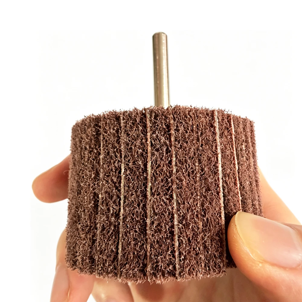 1 Stück 6MM Schaft Vlies-Schleifscheibe 1"-4" Schleifpad Polier- und Schleifwerkzeug für Metallreinigung Nylon – Detail 4