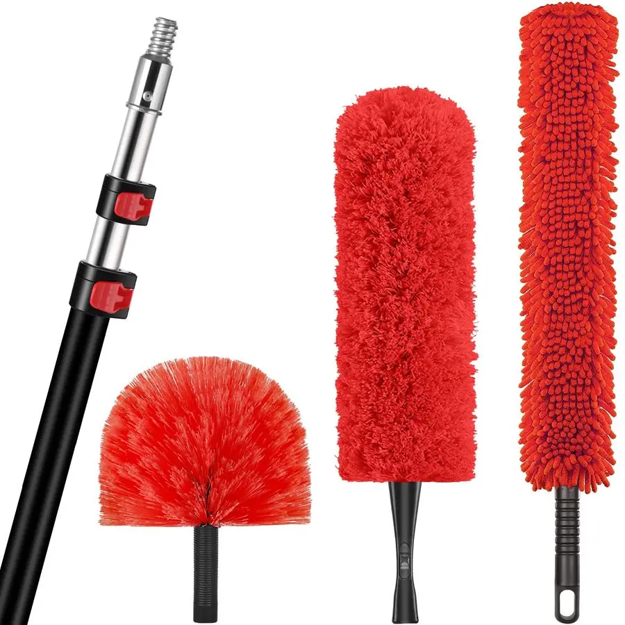 

Foot High Reach Dusting Kit with 512 Foot Extension Pole High Ceiling Duster with Telescopic Pole Cobweb Microfiber Duster Outdo