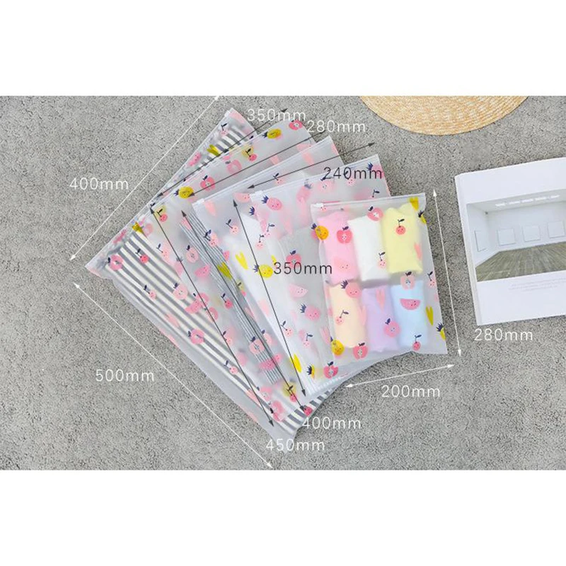 fruit pattern Clear Plastic Storage Bag Ziplock Travel Bags Zip Lock Valve Slide Seal Packing Pouch For Cosmetic Clothing