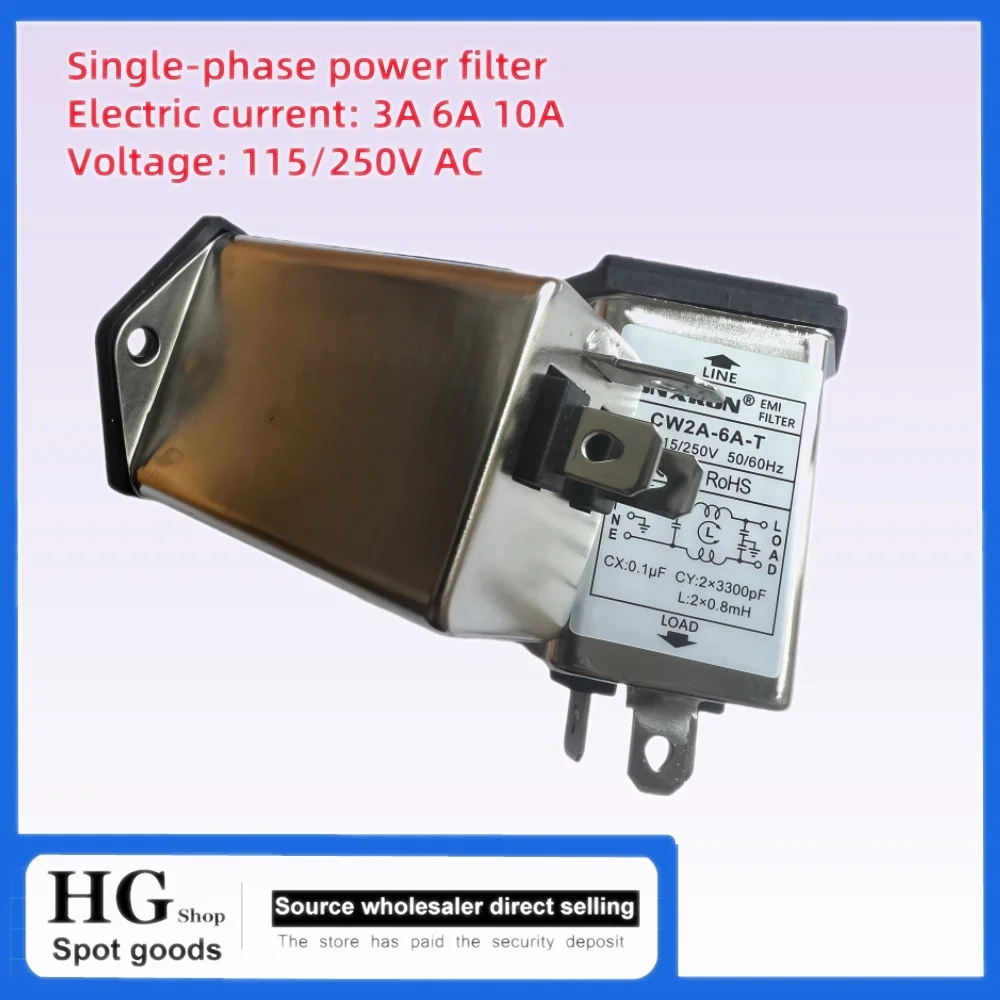 AC socket fuse switch filter CW2A-10A-T 10A Power Inlet Module