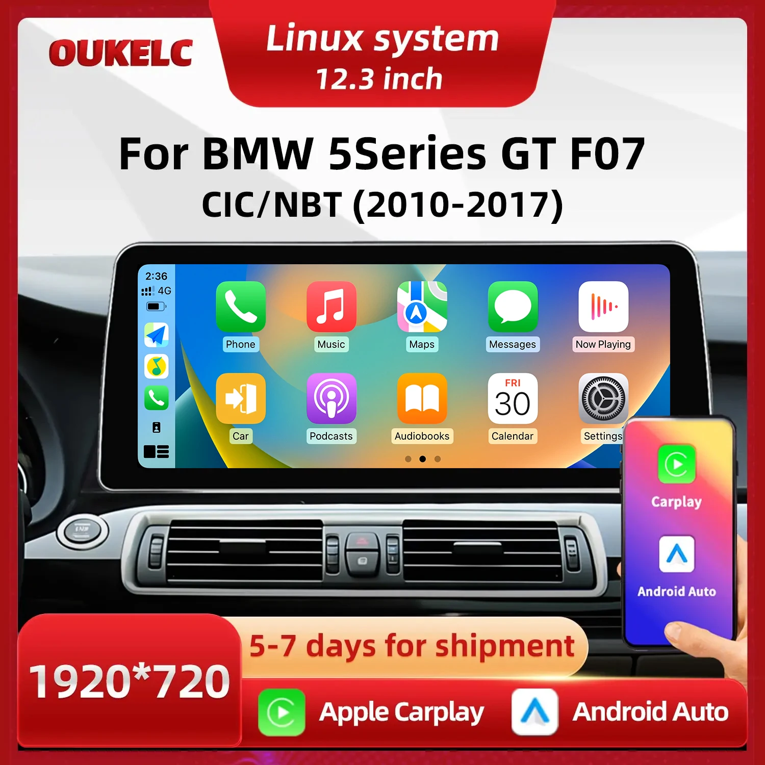 

Для BMW 5 серии GT F07 CIC NBT: Беспроводной CarPlay, BT, мультимедийный экран, Android Auto, информационно-развлекательный монитор, система Linux