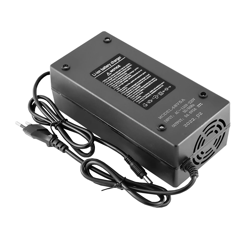 1-5PCS LiitoKala 36V 5A Electric E-Bike Battery Charger 42V 10S Ebike Scooter Bicycle Li ion  With Fan DC Connector