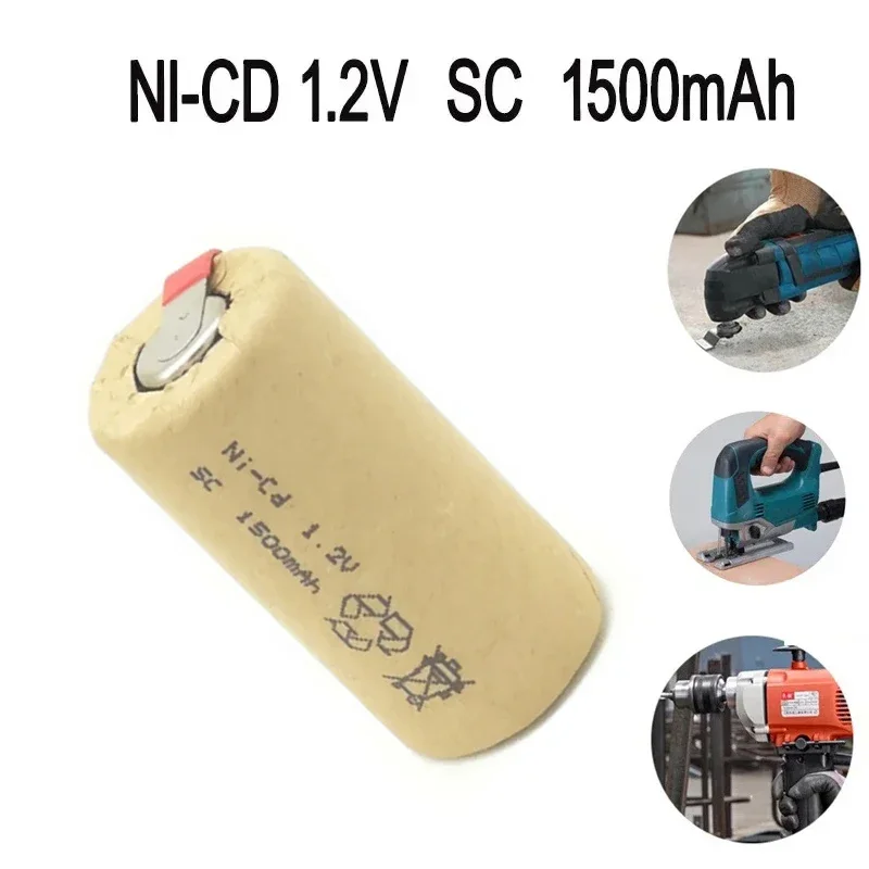 NI-CD 1.2V 1500mAh Screwdriver Electric Drill Battery SC High power 10C Rechargeable for Power Tools ni-cd Batteria SUBC Cells