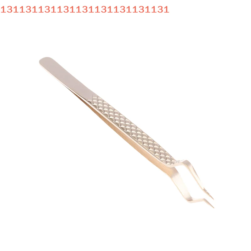 Alta precisão curvada reta para cílios de sobrancelha ventilador ferramenta de maquiagem da arte do prego pinças de aço inoxidável antiestáticas douradas