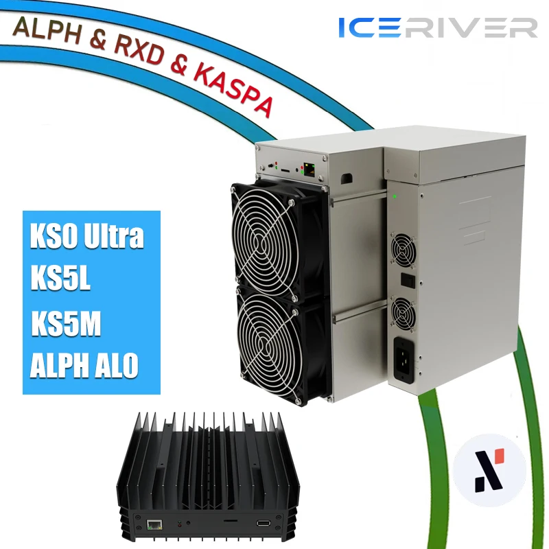 in Stock KAS Miner IceRiver KS0 Ultra/KS5L/KS5M/RXD Miner IceRiver RXD RX0/ALPH Miner AL0 Kaspa Mining Machine ASIC with PSU