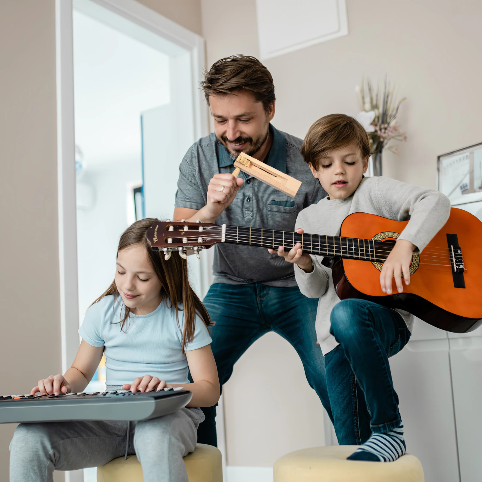 

Ratchet Noise-maker Wooden Soundboard Kids Musical Instruments Noisemaker Puzzle Sensory Toys Child