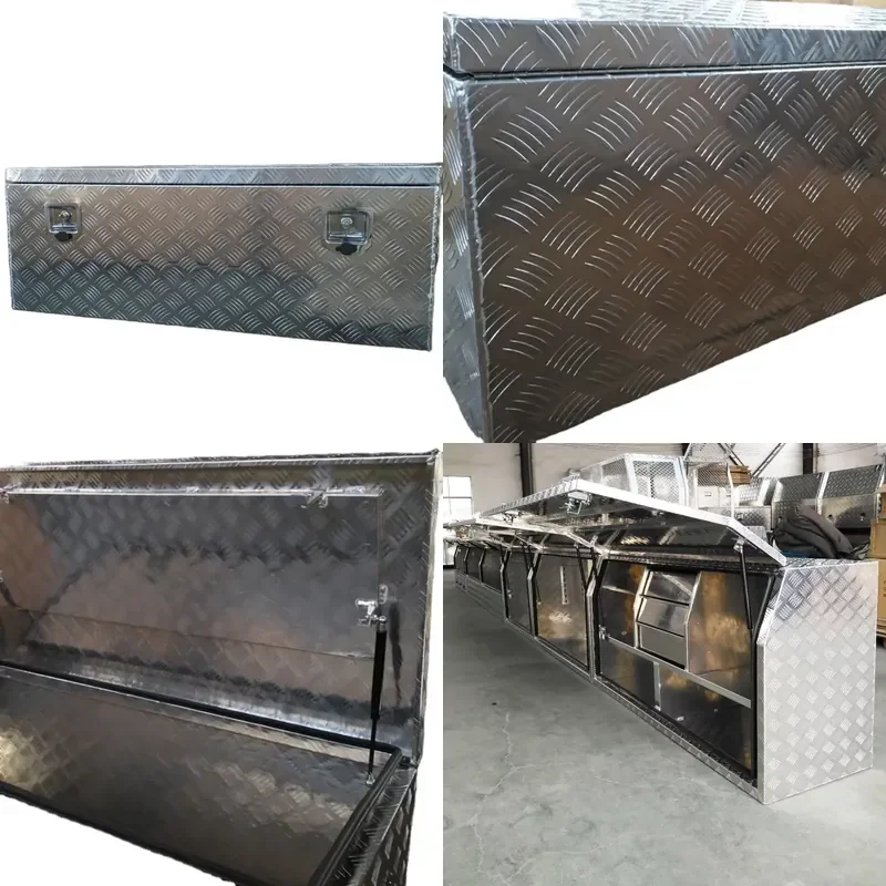 Truck Tool Box Aluminum Waterproof, Trailer Storage Chest Heavy Duty, Vehicle Gear Organizer for Pickup SUV Off Road
