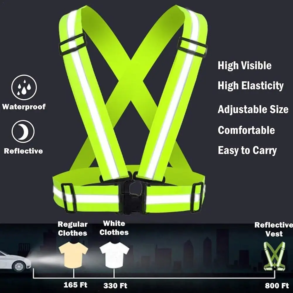 

Elastic Highlight Reflective Straps Night Running Riding Clothing Vest Adjustable Safety Vest Band for Adults and Children