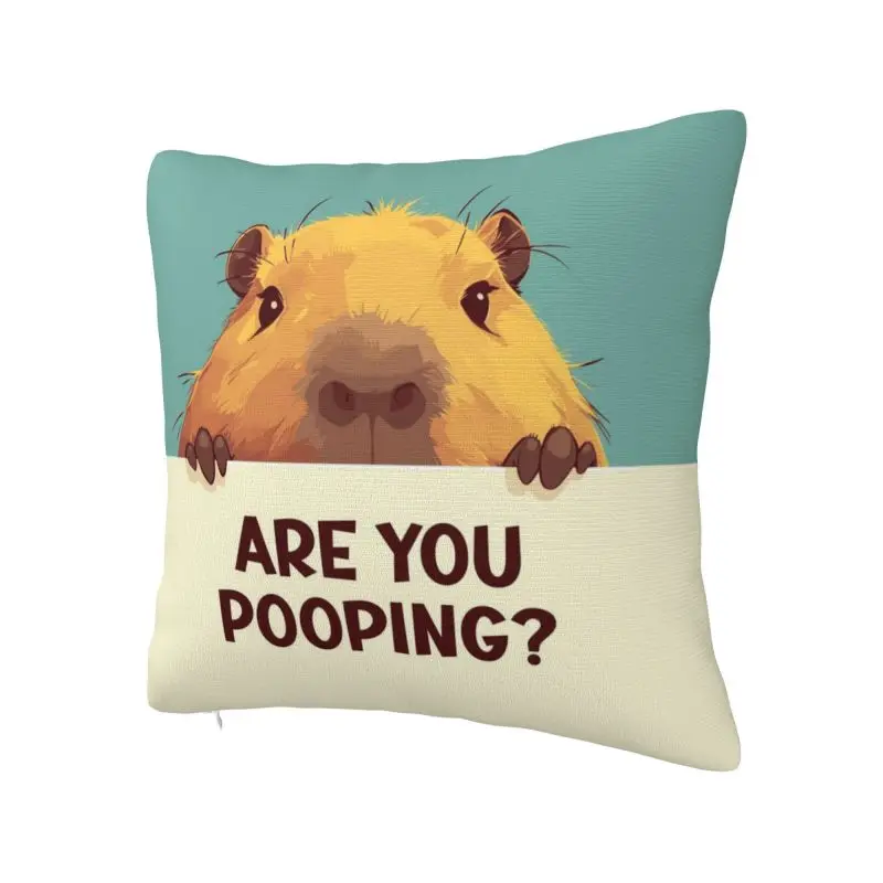 Capybara Are You Pooping Throw Pillow Covers Decor Home Modern Cushions Cover For Sofa Chair Square Polyester Pillowcase