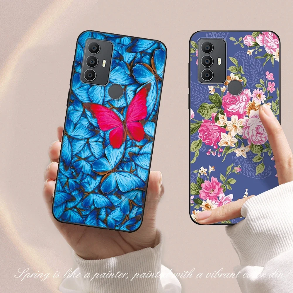 For TCL 30 SE Case TCL 305 306 Cover Flower Soft Silicone TPU Back Cover For TCL 30SE 30E 305 306 Phone Case Fundas Coque