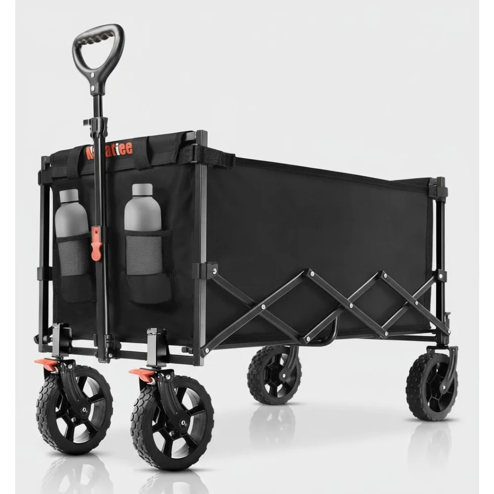 

Складная тележка 140 л, складная универсальная тележка большой емкости для кемпинга, покупок, занятий спортом, черная