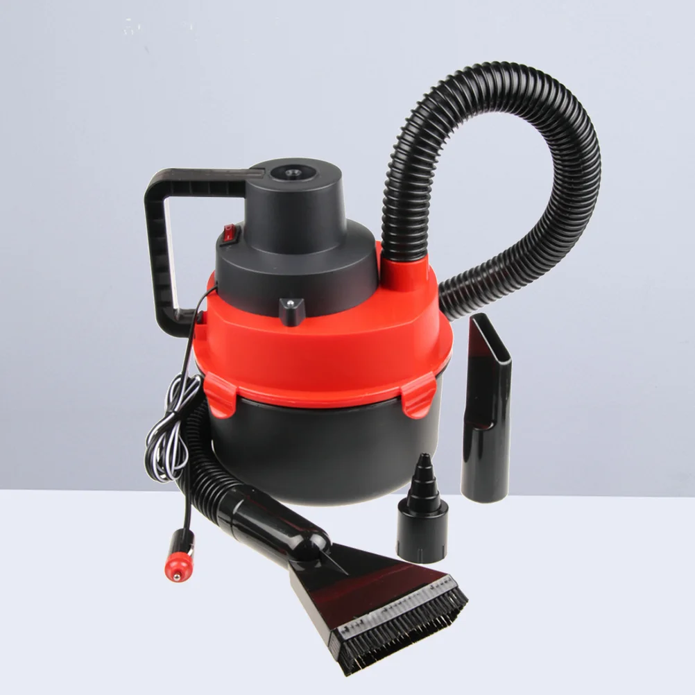 12V Car Auto Portable High Power Handheld Wet Dry Duster Dirt Collector with Flashlight Stronge Suction Car Vacuum Cleaner (Red)