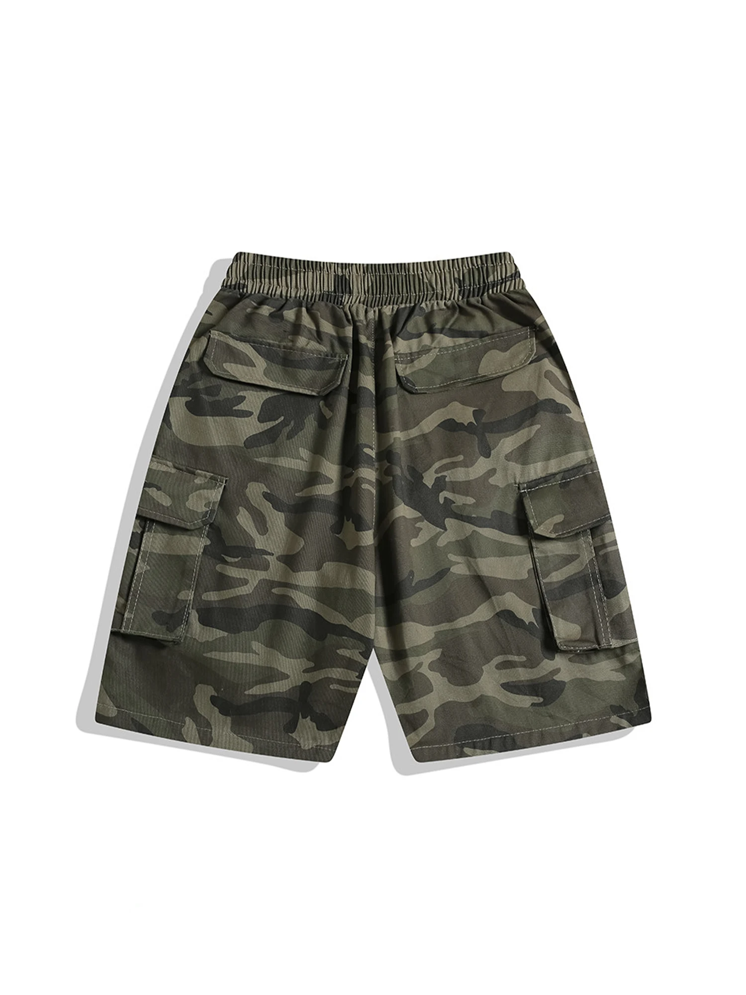 المرأة التمويه Y2k البضائع السراويل خمر Harajuku طول الركبة السراويل الجمالية كبيرة الحجم عالية الخصر سراويل قصيرة 2000s الملابس #2