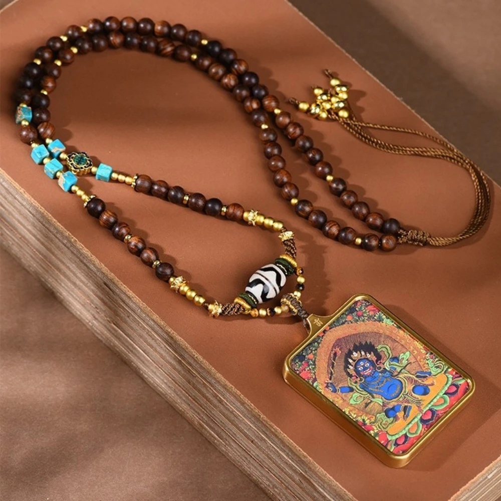 

Tangka Zaki Ram Pendants Necklaces Hand Woven Auspicious Pattern Man Woman Personality Versatile Necklace Fashion Jewelry Gift